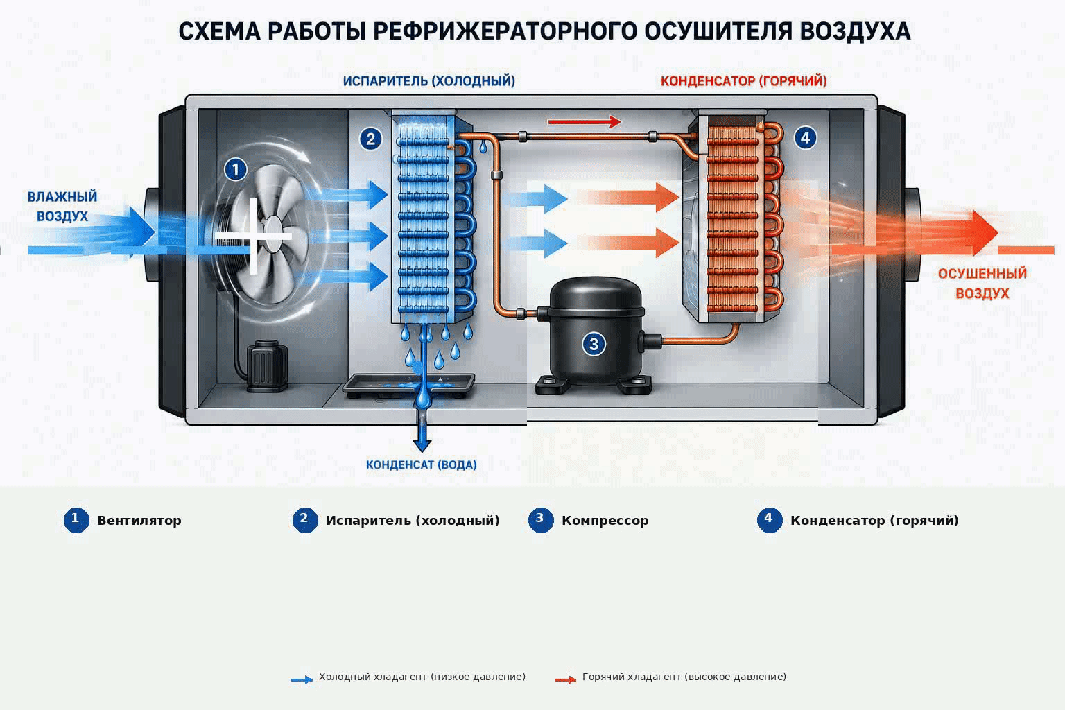 Анимация работы осушителя воздуха